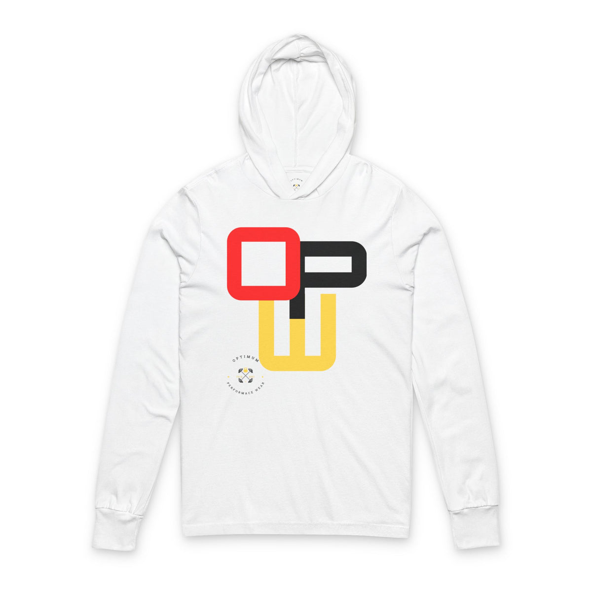 OPW Unisex Hooded Long Sleeve Tee with Modern Graphic Design - Stylish Layering, Perfect for Casual Outings, Festivals, or Relaxed Mornings