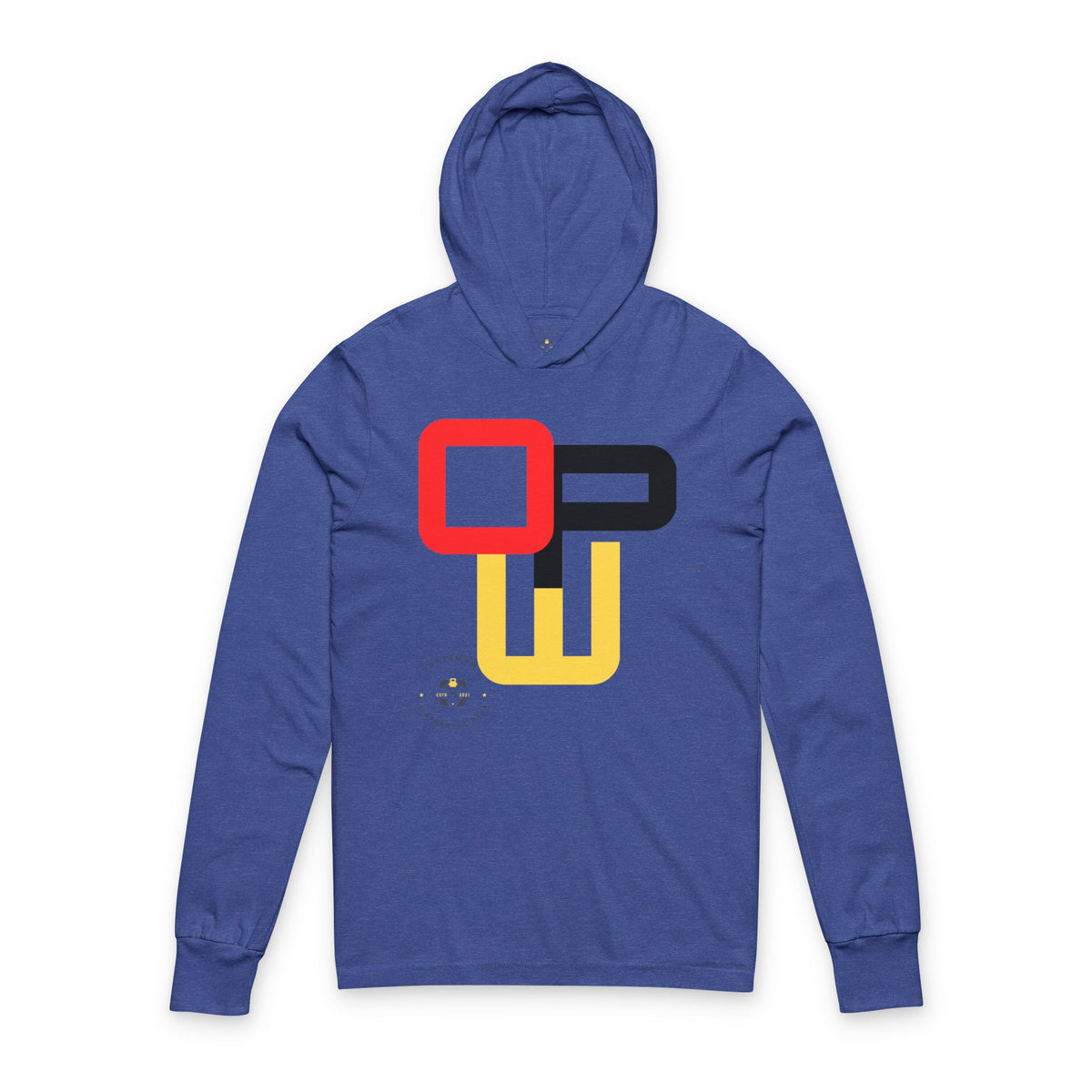OPW Unisex Hooded Long Sleeve Tee with Modern Graphic Design - Stylish Layering, Perfect for Casual Outings, Festivals, or Relaxed Mornings