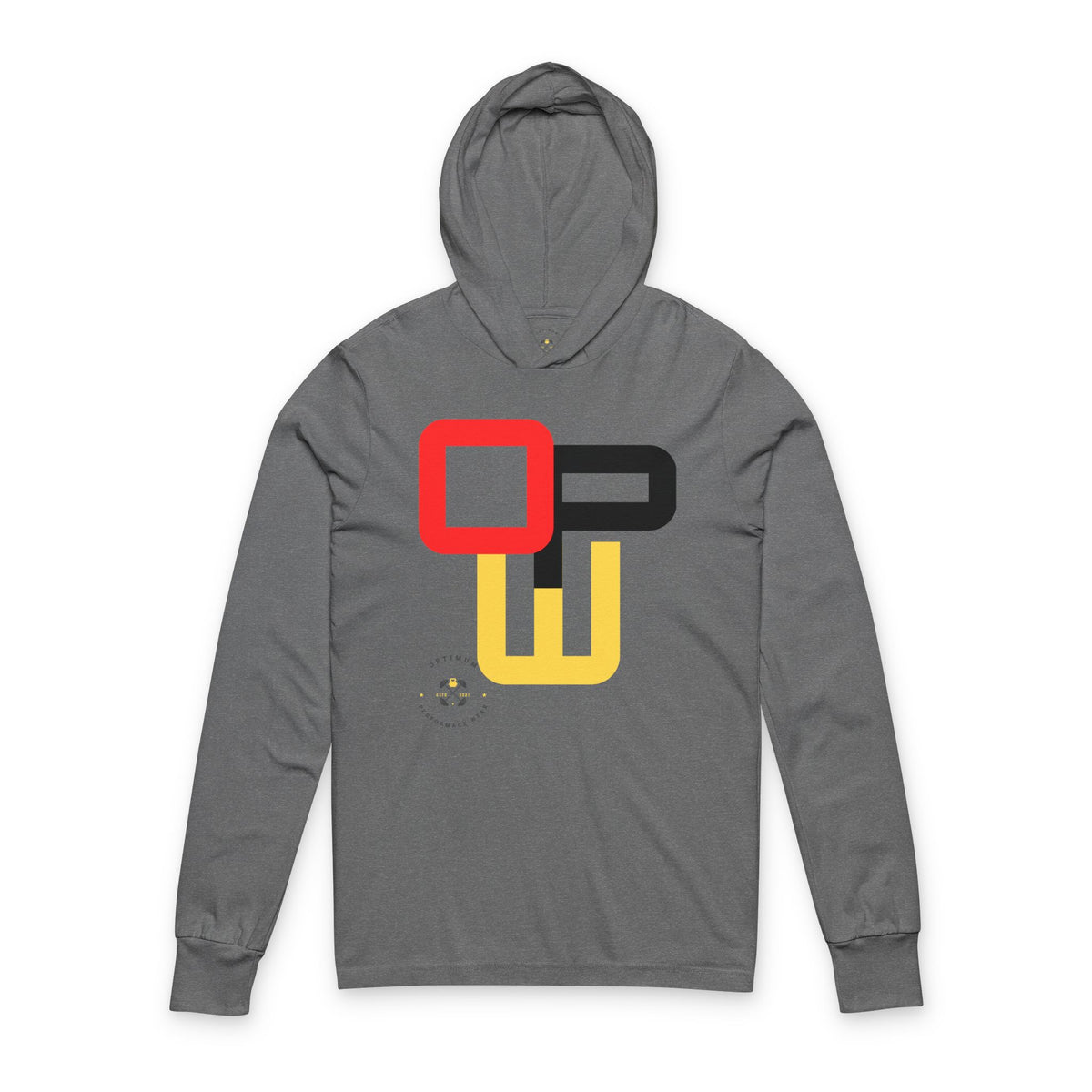 OPW Unisex Hooded Long Sleeve Tee with Modern Graphic Design - Stylish Layering, Perfect for Casual Outings, Festivals, or Relaxed Mornings