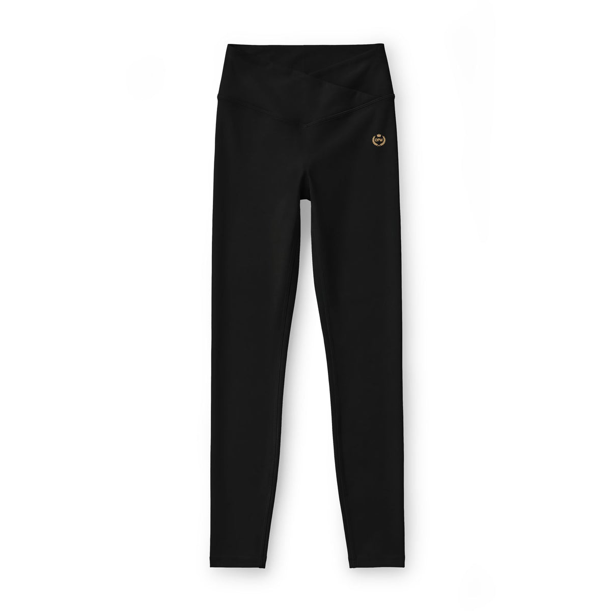 Pumpkin Queen Leggings — Black High-Waist Luxe Yoga Leggings with Gold Pumpkin Emblem