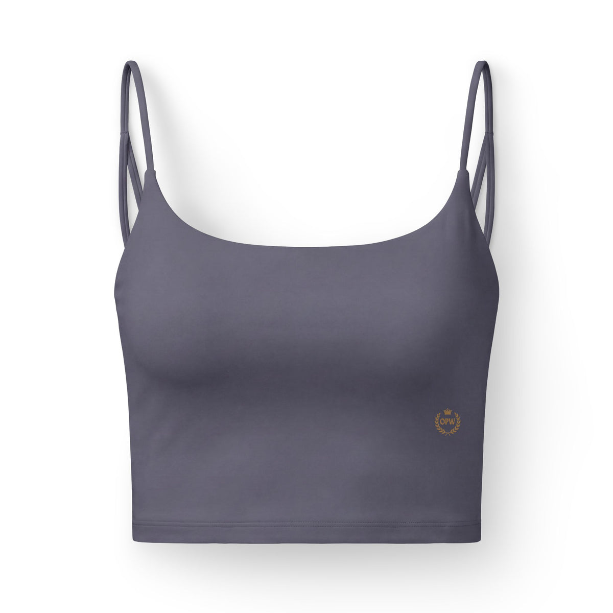 Luxe Crop Bra — OPW Gold Crest Athletic Bralette