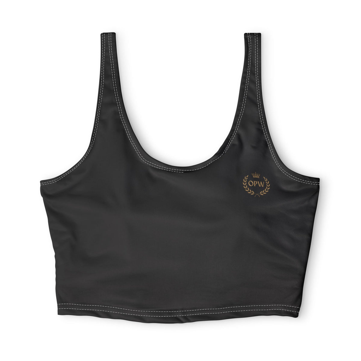 QR Code Black Sports Bra — Tech-Friendly Workout Crop Top