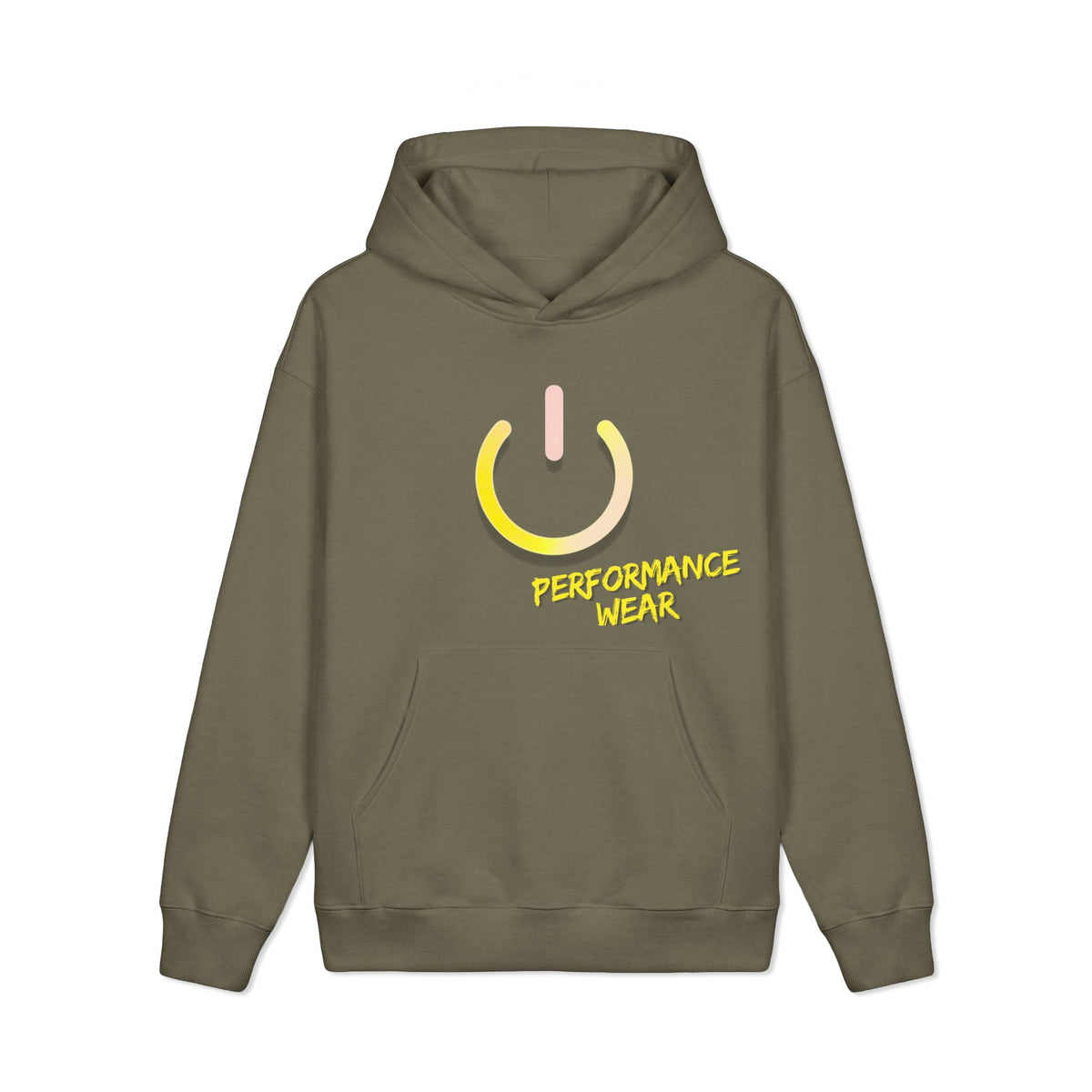 Performance Wear Hoodie - Power Button Graphic Athletic Pullover