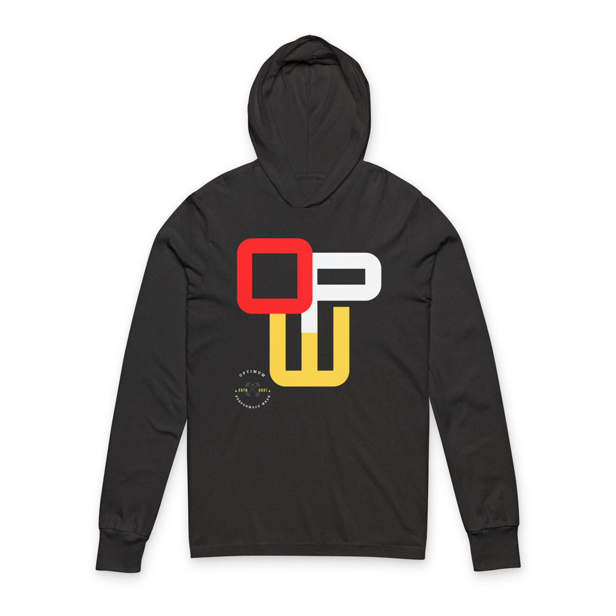 OPW Unisex Hooded Long Sleeve Tee with Modern Graphic Design - Stylish Layering, Perfect for Casual Outings, Festivals, or Relaxed Mornings