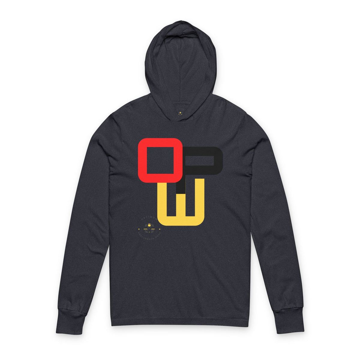 OPW Unisex Hooded Long Sleeve Tee with Modern Graphic Design - Stylish Layering, Perfect for Casual Outings, Festivals, or Relaxed Mornings