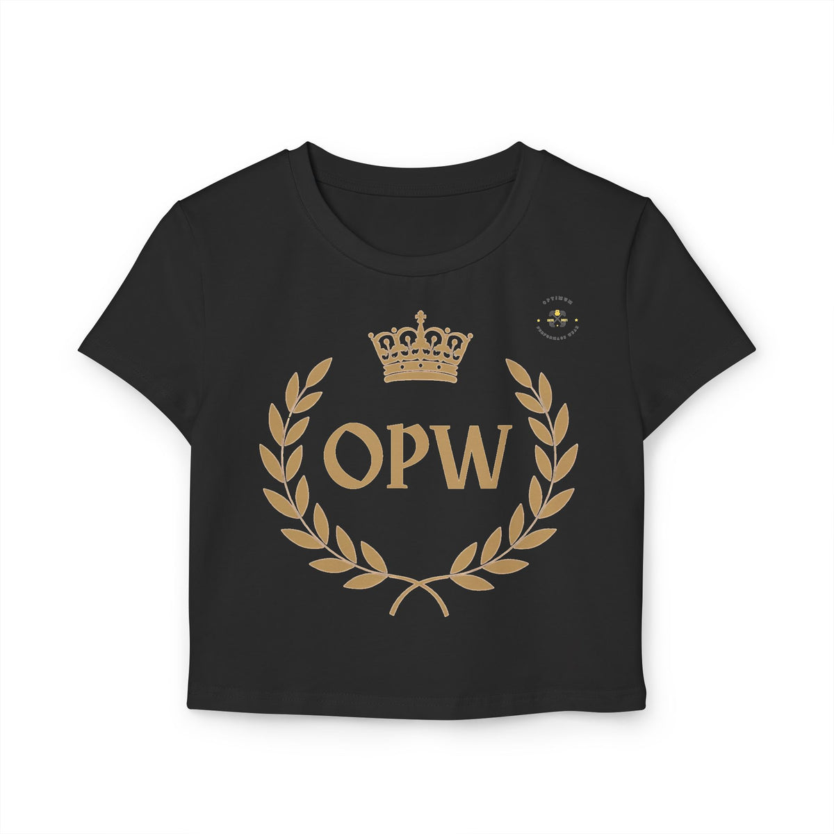 Crown OPW Women's Baby Tee, Vintage Style Crop Top, Casual Shirt, Graphic Tee, Gift for Her, Summer Outfit