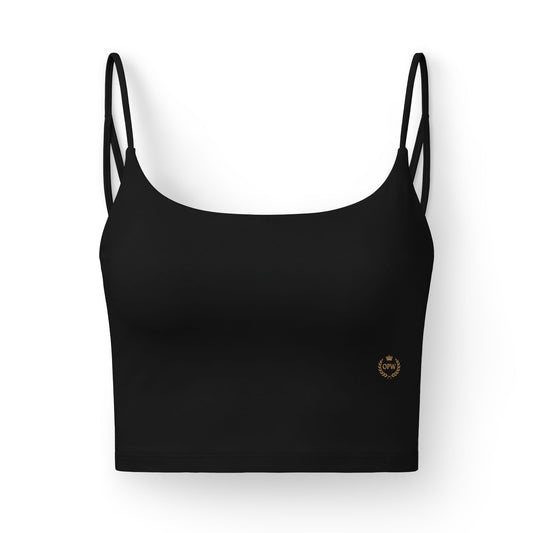 Luxe Crop Bra — OPW Gold Crest Athletic Bralette