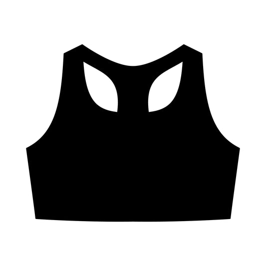 Women’s Active Bra Top — Minimalist Small Gold Logo Sports Bra