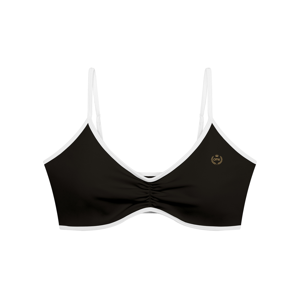 Women's Color Block Ruched V-Neck Sports Bra