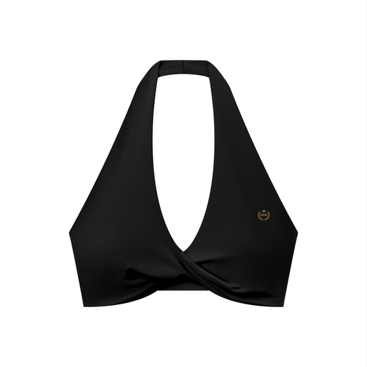Women's Pleated Halter Sports Bra